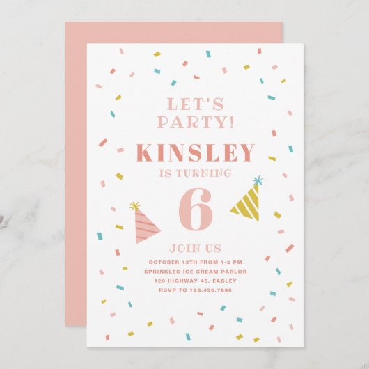 Sprinkles kinderen verjaardagsuitnodiging (Voorkant / Achterkant)