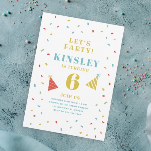 Sprinkles Kleurrijke Kids Verjaardagsfeestje Kaart