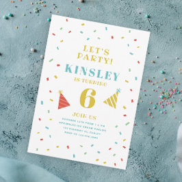 Sprinkles Kleurrijke Kids Verjaardagsfeestje Kaart