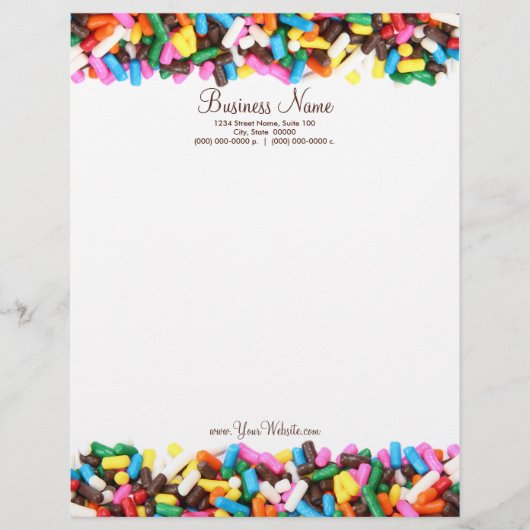 Sprinkles Letterhead Briefhoofd Sjabloon (Voorkant)