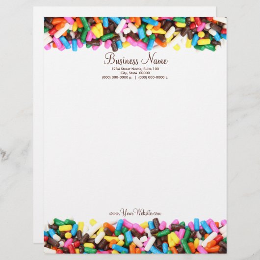 Sprinkles Letterhead Briefhoofd Sjabloon (Voorkant / Achterkant)
