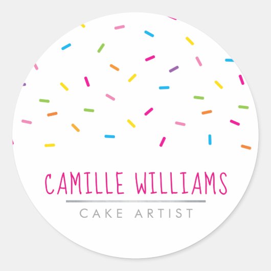 SPRINKLES modern schattig patroon kleurrijke parti Ronde Sticker (Voorkant)