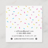 SPRINKLES moderne leuke kleurrijke party instagram Vierkante Visitekaartje (Achterkant)