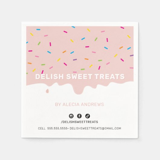 SPRINKLES moderne schattige vorst strooit blush Servet (Voorkant)