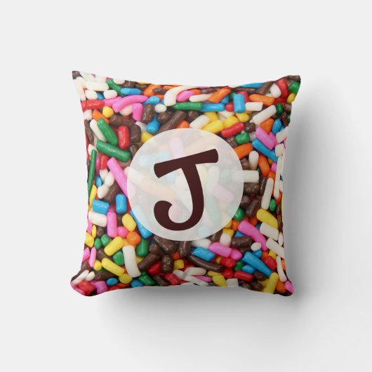 Sprinkles Monogrammed Pillow Kussen (Voorkant)