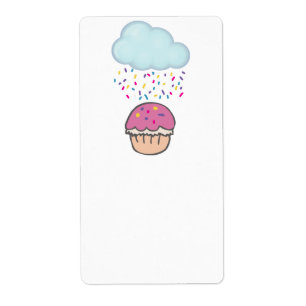 Sprinkles op Cupcake regenen Etiket