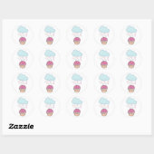 Sprinkles op Cupcake regenen Ronde Sticker (Vel)