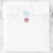 Sprinkles op Cupcake regenen Ronde Sticker (Tas)
