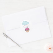 Sprinkles op Cupcake regenen Ronde Sticker (Envelop)