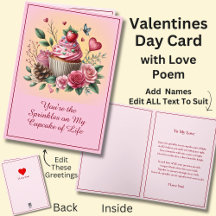 Sprinkles Op De Cupcake Met Liefdesgedicht Valenti