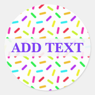 Sprinkles Patroon Kleurrijk Aangepast Ronde Sticker