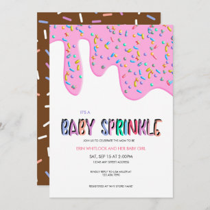 Sprinkles Pink Uitnodigingen voor Baby