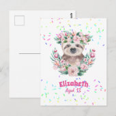 Sprinkles SLOTH Boho Girls Pink Flowers Gifts Cute Briefkaart (Voorkant / Achterkant)