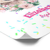 Sprinkles SLOTH Boho Girls Pink Flowers Gifts Cute Poster (Hoek)