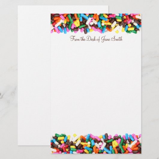 Sprinkles Stationery Briefpapier (Voorkant / Achterkant)