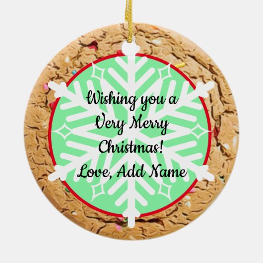 Sprinkles Sugar Cookie Realistic Food Kerstmis Keramisch Ornament (Achterkant)