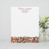 Sprinkles-vol briefhoofd (Staand voorkant)