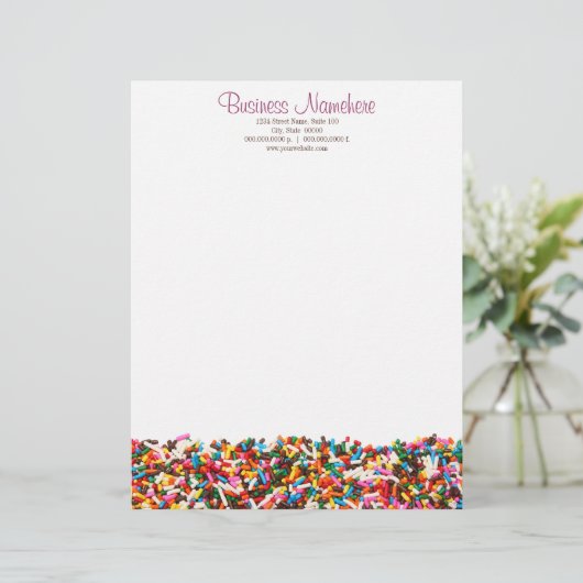 Sprinkles-vol briefhoofd (Staand voorkant)