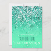 Sprinkling Joy Modern Aqua Green Glitter Party Kaart (Voorkant)