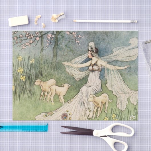 sprinses en schapenvlees tissuepapier (Craft)