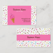 Sprinsessen - ijswinkel - zoete roze - visitekaartje (Voorkant / Achterkant)