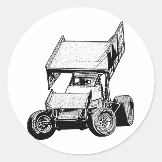 Sprint auto 1 ronde sticker (Voorkant)