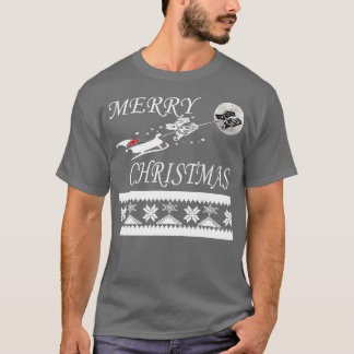Sprint-auto met racewissel voor kerstmis t-shirt