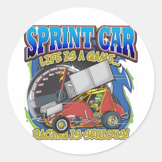 Sprint-autoleven Ronde Sticker (Voorkant)