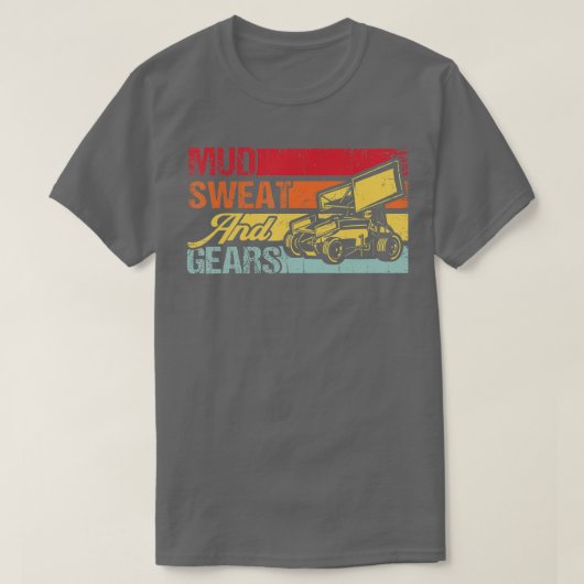Sprint auto's met zwaaien en tandwielen t-shirt (Design voorkant)