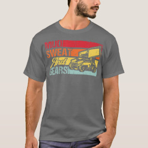 Sprint auto's met zwaaien en tandwielen t-shirt