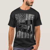 Sprint Car Racing Black Grey American Flag Dirt Tr T-shirt (Voorkant)