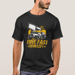 Sprint Car Racing Drive Snel linksaf Race T-shirt
