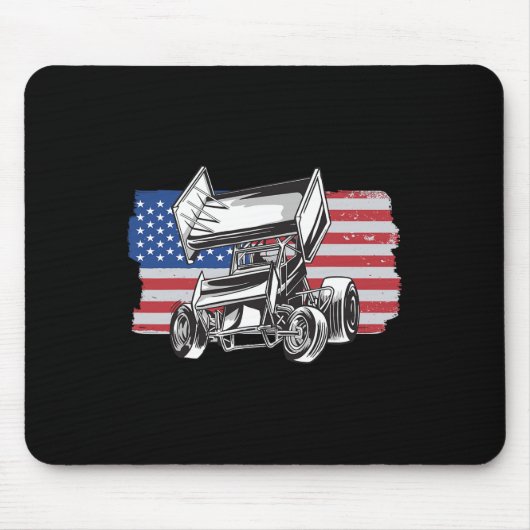 Sprint Car Racing Usa Vlag  Muismat (Voorkant)