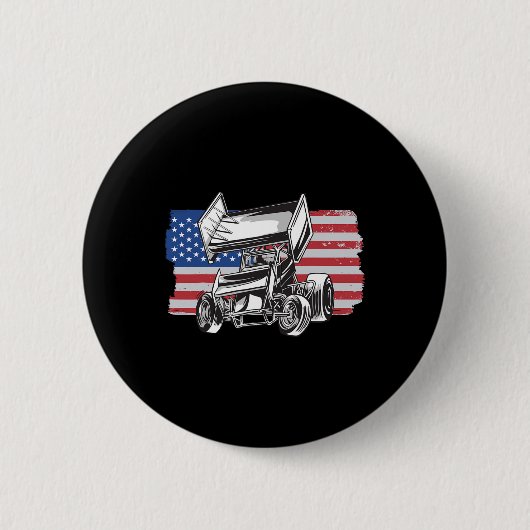 Sprint Car Racing Usa Vlag Ronde Button 5,7 Cm (Voorkant)