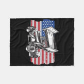 Sprint Car Racing Vlag van de VS Fleece Deken (Voorkant (Horizontaal))