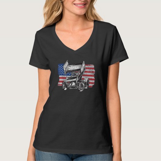 Sprint Car Racing VS Vlag T-shirt (Voorkant)