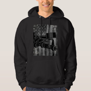 Sprint Car Racing Zwart Grijs Amerikaanse Vlag Dir Hoodie