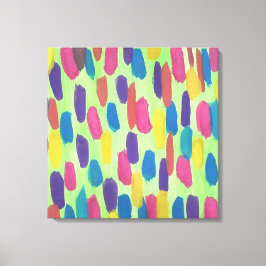 Sprint Groene Brushstrokes Abstracte Canvas Print