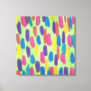 Sprint Groene Brushstrokes Abstracte Canvas Print