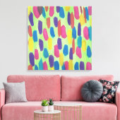 Sprint Groene Brushstrokes Abstracte Canvas Print (Insitu (Woonkamer))