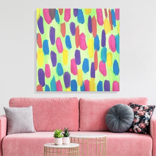 Sprint Groene Brushstrokes Abstracte Canvas Print (Insitu (Woonkamer))