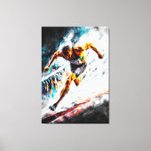 Sprint Kampioen - Dynamische Sport Art Track & Fie Canvas Afdruk (Voorkant)