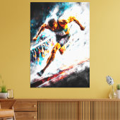 Sprint Kampioen - Dynamische Sport Art Track & Fie Canvas Afdruk (Insitu (Woonkamer))