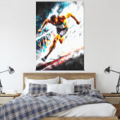 Sprint Kampioen - Dynamische Sport Art Track & Fie Canvas Afdruk (Insitu (Slaapkamer))