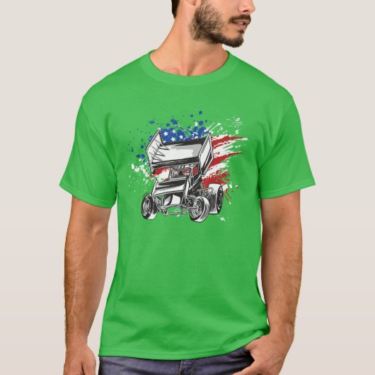 Sprint Racing USA Flag 2 T-shirt (Voorkant)