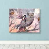 Sprint Vriendin en Uil Canvas Print (Insitu (Houten vloer))