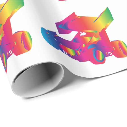 Sprintauto met meerdere kleuren cadeaupapier (Rol Hoek)