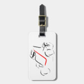 Sprintcar 01 Zwart en Rood Bagagelabel (Voorkant verticaal)