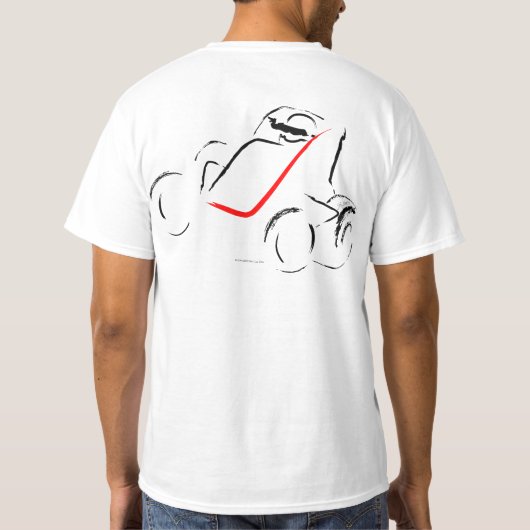 Sprintcar 01 Zwart en Rood Terug T-shirt (Achterkant)