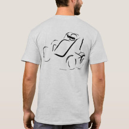 Sprintcar 01 Zwart op Asgrijs achterkant T-shirt